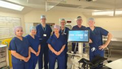 The New Foscote Hospital urology team with advanced KOELIS diagnostic equipment in the operating theatre, supporting prostate cancer diagnostics in Oxfordshire.